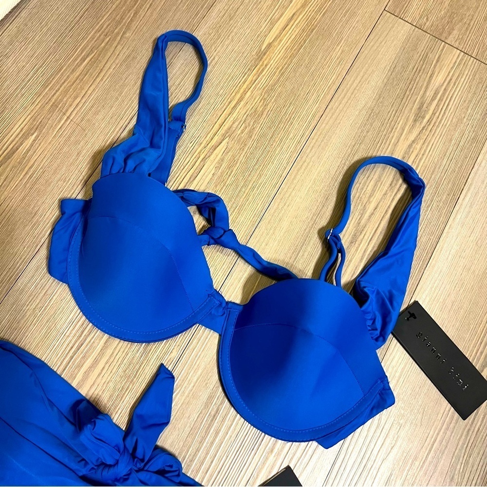 NWT Gianni Bini 2 Piece Royal Blue Bikini Set! High rise bottoms with Corset top - Picture 2 of 5